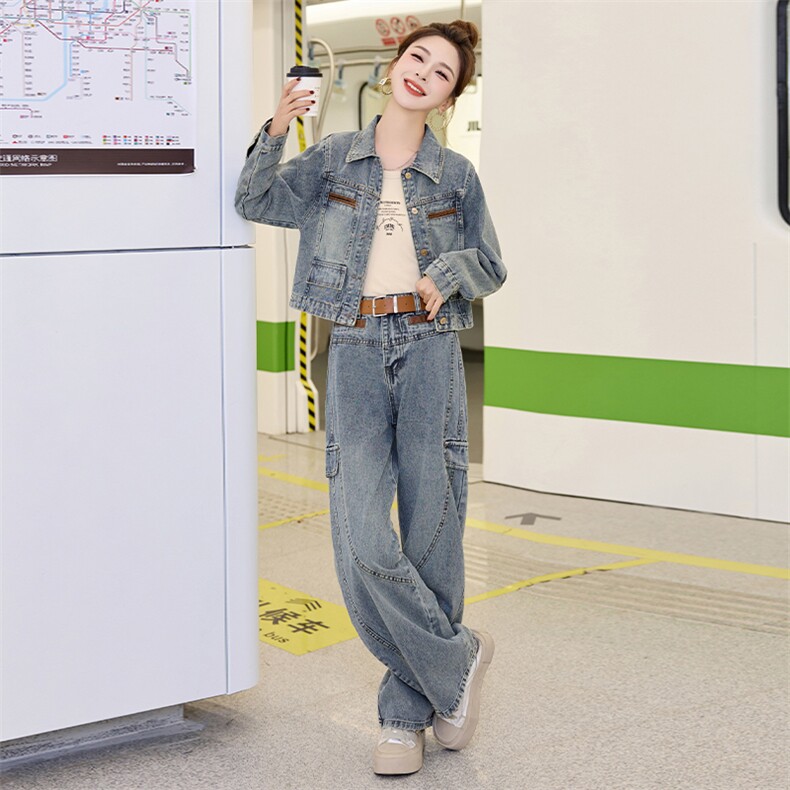 牛仔外套女洋气减龄显瘦春秋装2025新款轻熟风时尚气质两件套套装,女装套装/套裙,美拉德工厂直营店