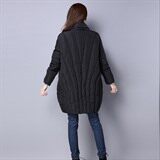 直筒中长款口袋长袖拉链纯色棉衣/棉服时尚韩版2020年冬季，女装棉衣/棉服，独衣靓