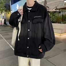 A859-P642024秋季牛仔外套男士美式复古水洗宽松休闲翻领夹克，男装夹克，星座512-6