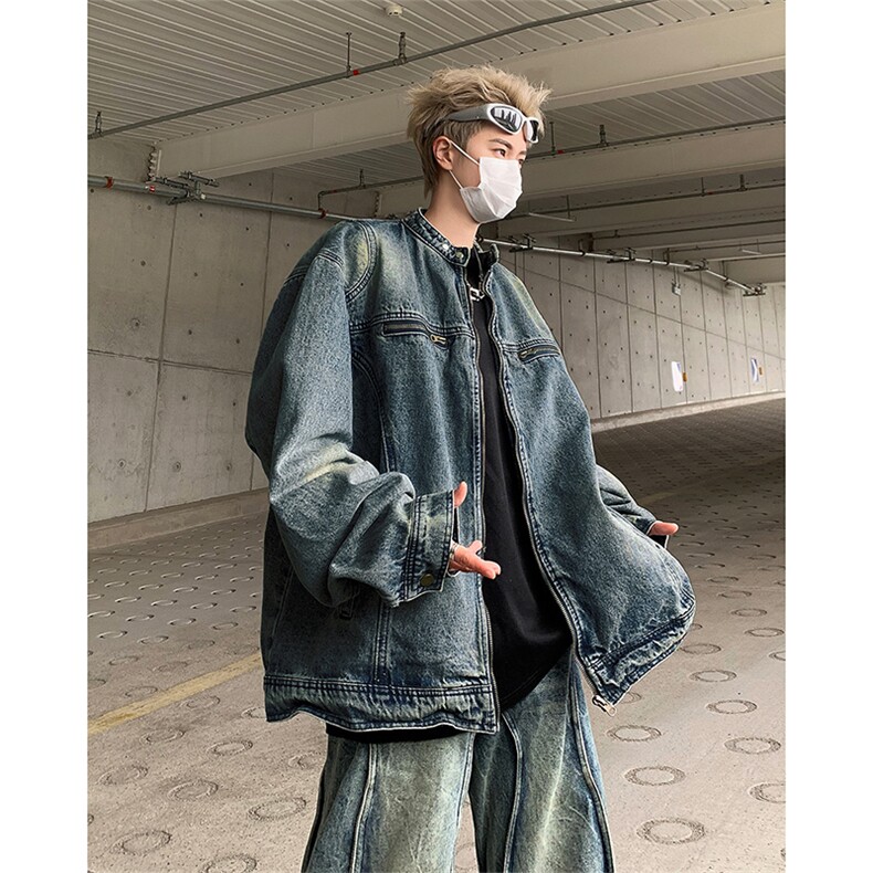 高街牛仔外套男士韩版潮流痞子帅气宽松2024秋季ins外套W5868-P72,男装工装外套,星座412-2