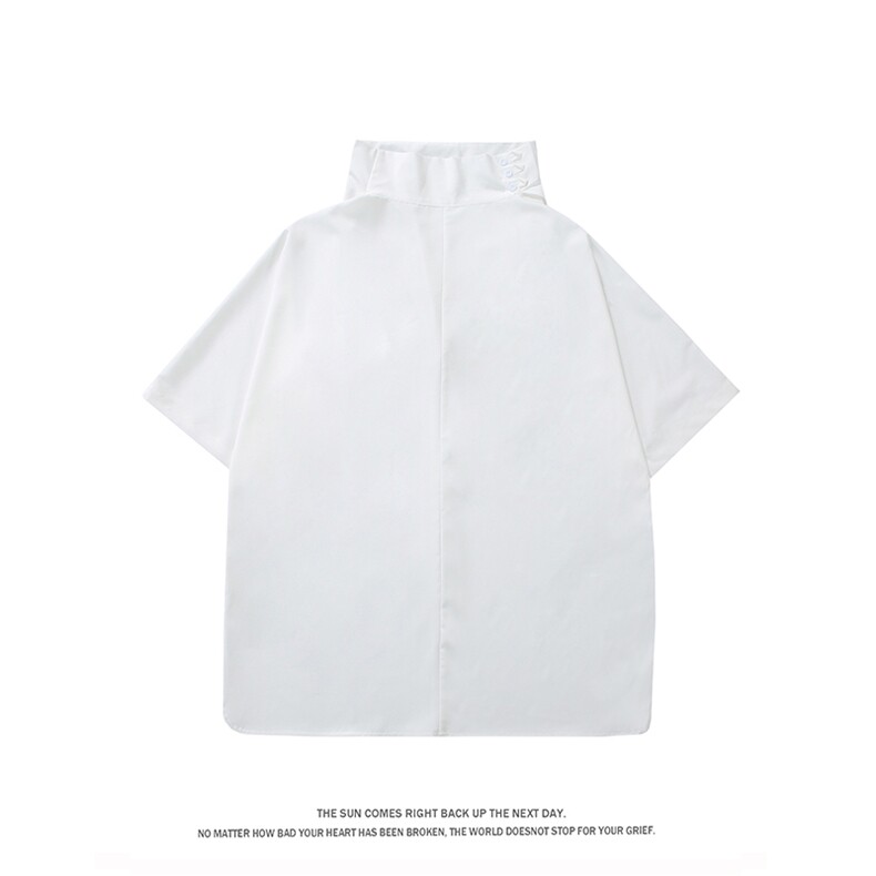 大码G山本耀司冰丝小众设计痞帅高堆领七分中短袖t恤T275/P50控69,男装T恤,星座608A
