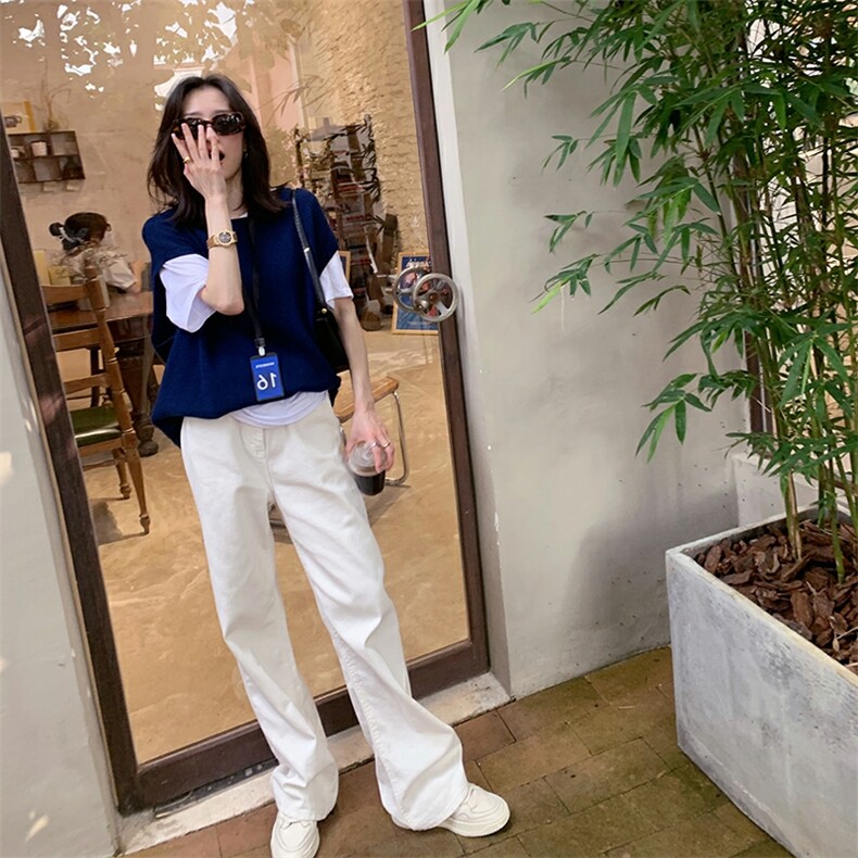 时尚百搭女士秋冬仿马甲宽松显瘦落肩设计简约纯色气质外套,女装马甲,洁纯羊绒