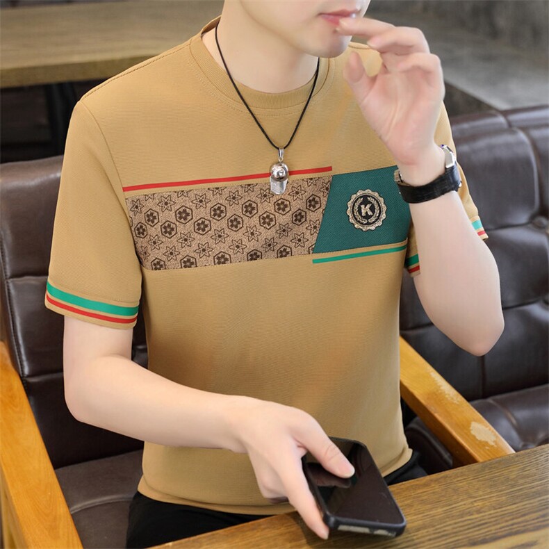 夏季新款男士短袖圆领时尚休闲青年修身短袖T恤上衣L1317-P27,男装T恤,星座310B-3