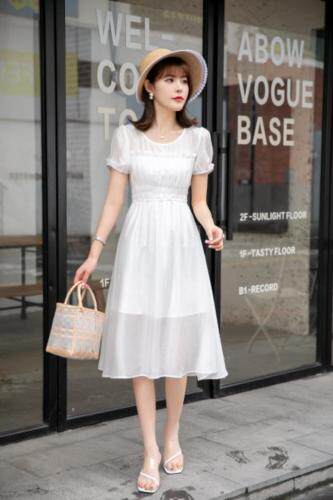 女人味十足连衣裙，女装连衣裙，英利伊人