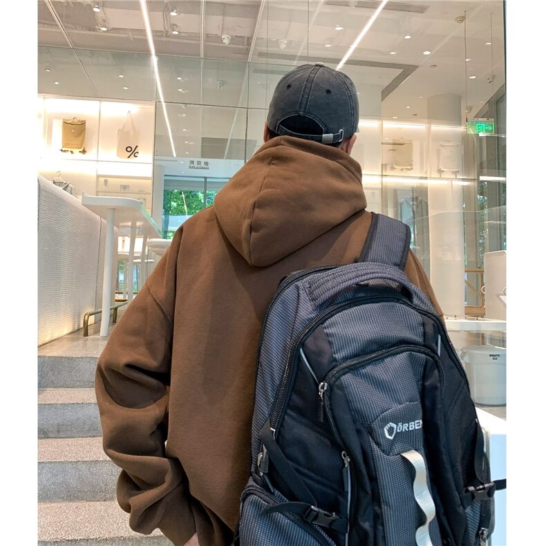 美式复古港味卫衣小个子高级感秋季超好看大码连帽外套男,男装卫衣,星座1013