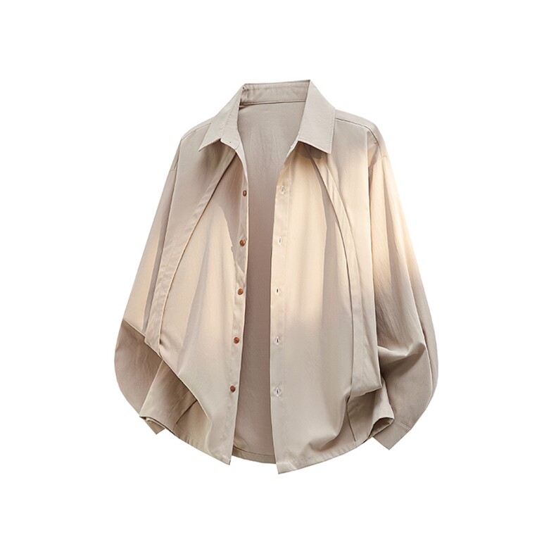 CS1159-特P33控58秋季潮流大码拼接高级感痞帅衬衫宽松外套男，男装衬衫，电商A059