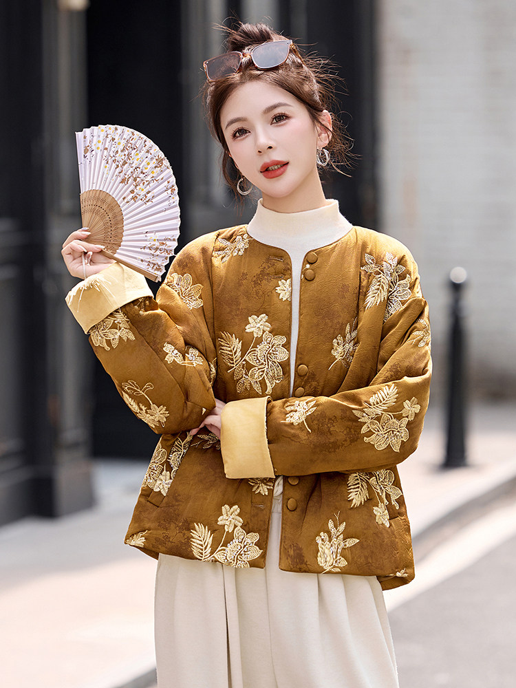 主推现货2025年冬装新款新品女装复古风休闲宝藏棉衣,女装棉衣/棉服,尚娜萱