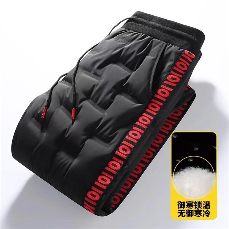 加绒加厚冬男女羽绒棉裤保暖字母红条纹束脚棉裤大码M-5XLha2P38,男装棉衣,星座1013-1