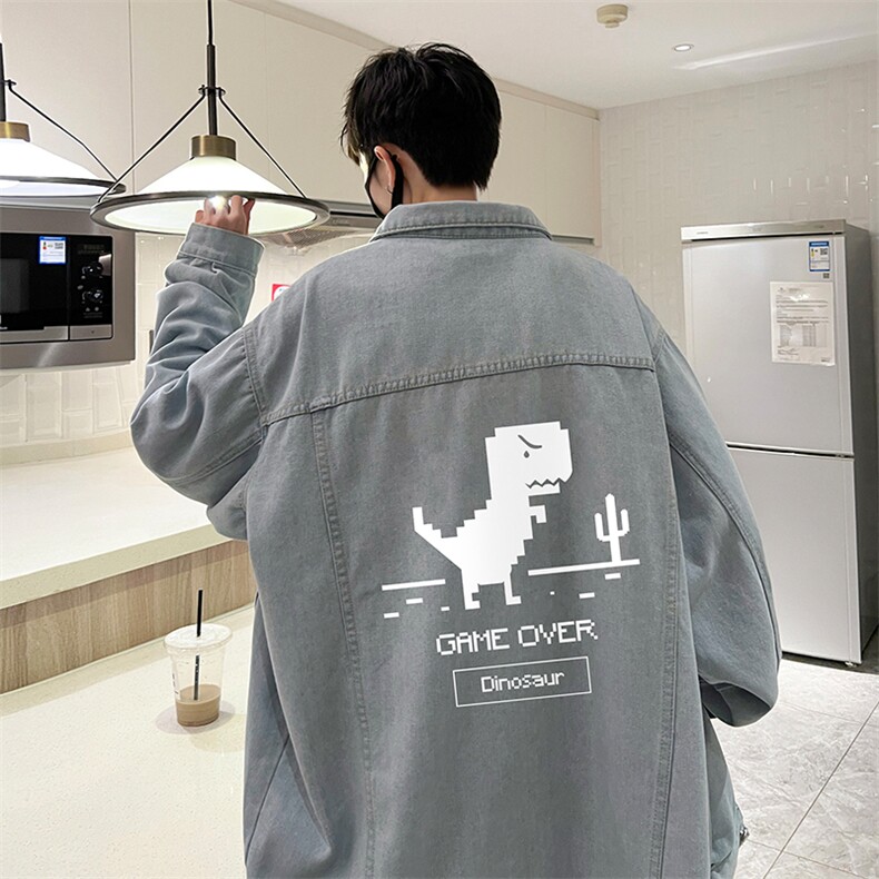 牛仔夹克男大码牛仔外套男茄克NJ77315-P60加绒款-P75,男装夹克,电商A040