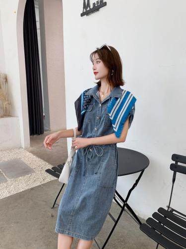 夏季新款丝巾，牛仔连衣裙。，女装连衣裙，雪儿诱惑