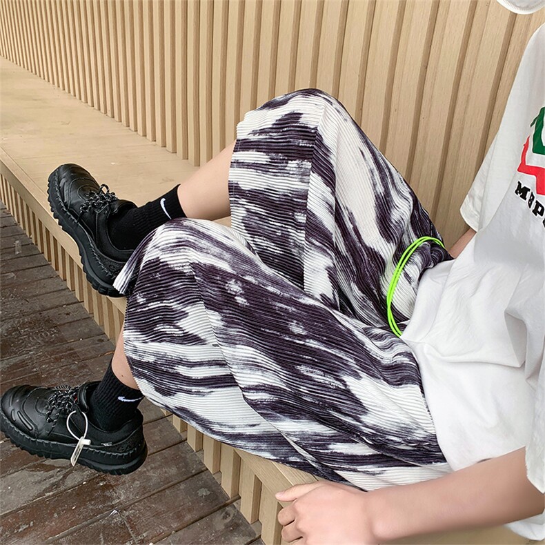 扎染设计感冰丝短裤休闲五分裤情侣夏季运动裤男8009-P40,男装休闲裤,电商A059