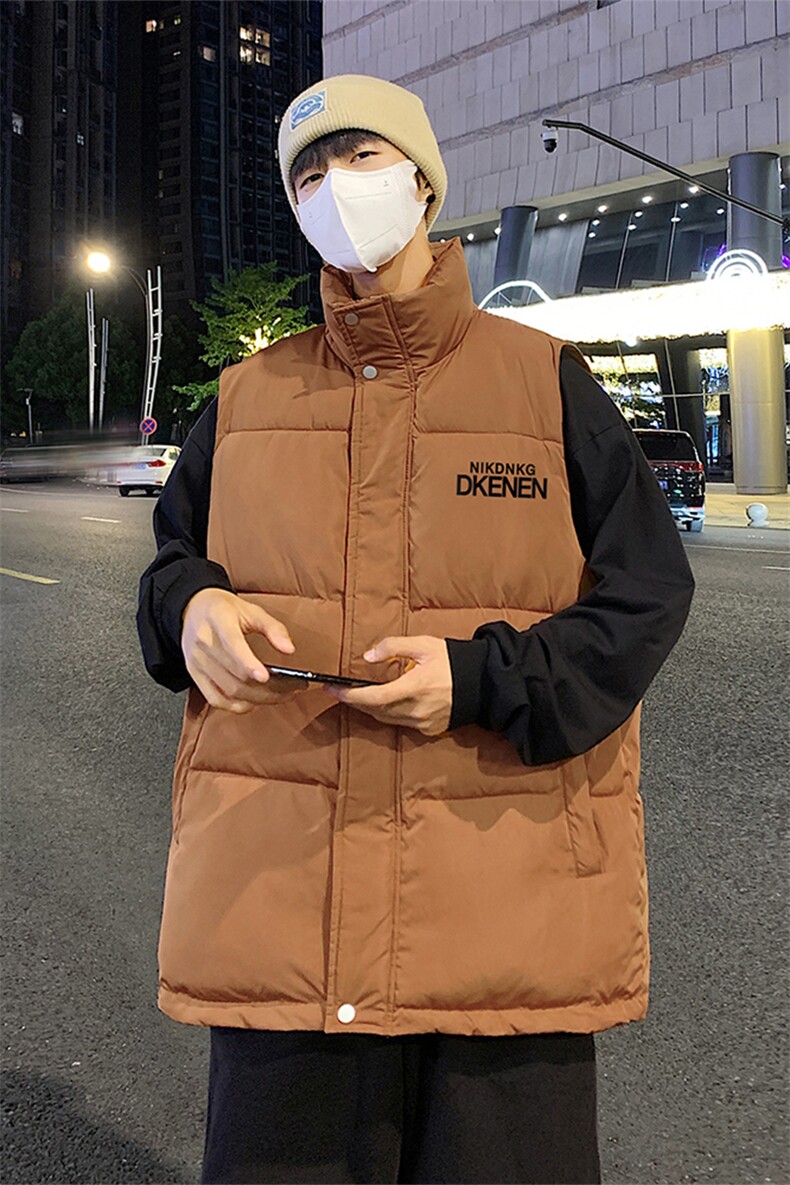 夜景50新标时尚字母印花宽松保暖羽绒马甲A247-MJ617P115控158,男装背心/马甲,电商A247