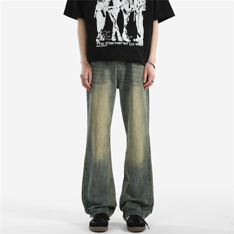 C315-G3022现货高质量高街复古重工洗水猫须马骝牛仔裤(P65限89)2，男装牛仔裤，电商C315