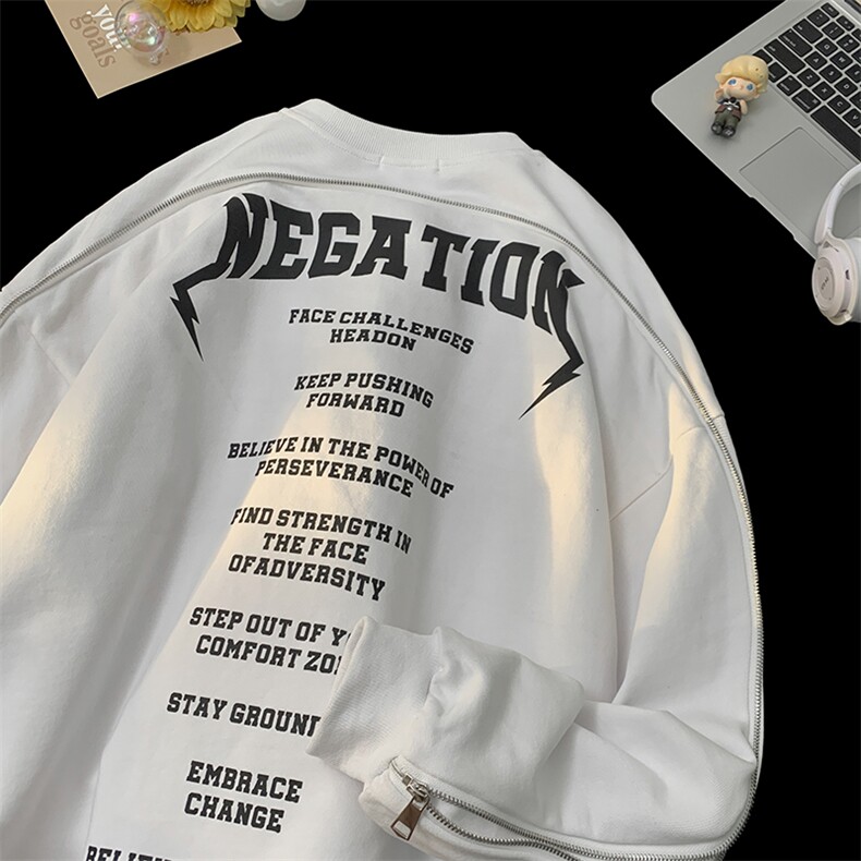 EQ303欧美潮牌印花拉链卫衣男女情侣款秋季外套2024新款秋装，女装短外套，电商C306-1