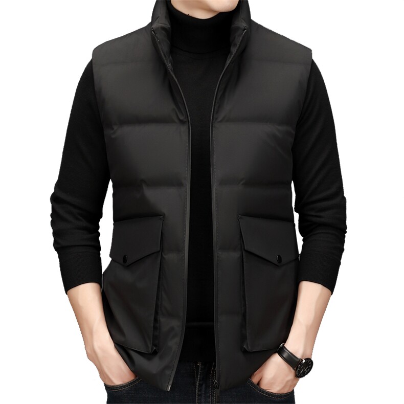 羽绒服马甲男2023新款爸爸秋冬装男士鸭绒服中年男士冬季外套背心,男装背心/马甲,电商B212（原钱塘6029）
