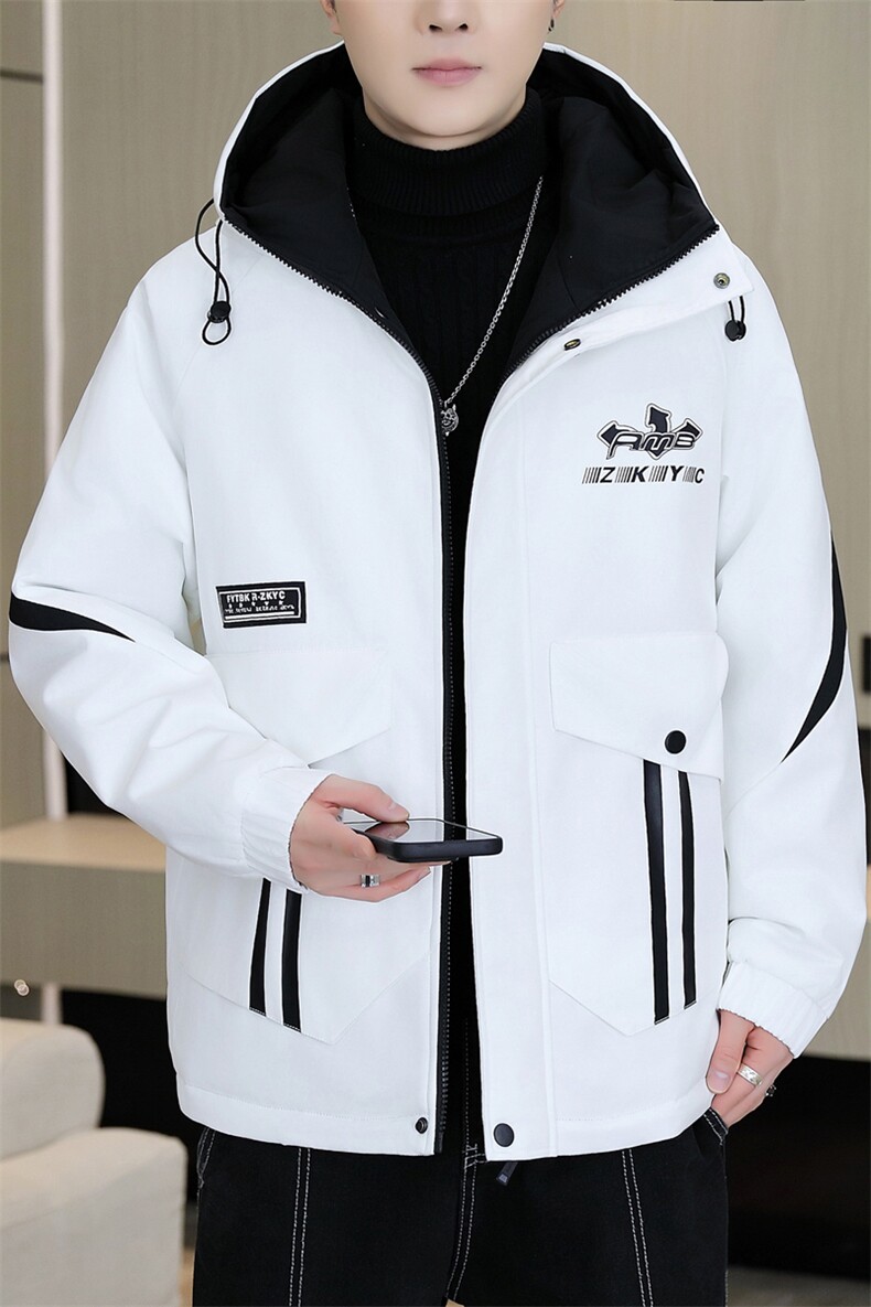 秋冬男式加绒加厚连帽夹克男时尚潮流加厚棉衣男外套MY835-P73,男装夹克,星座310B-3