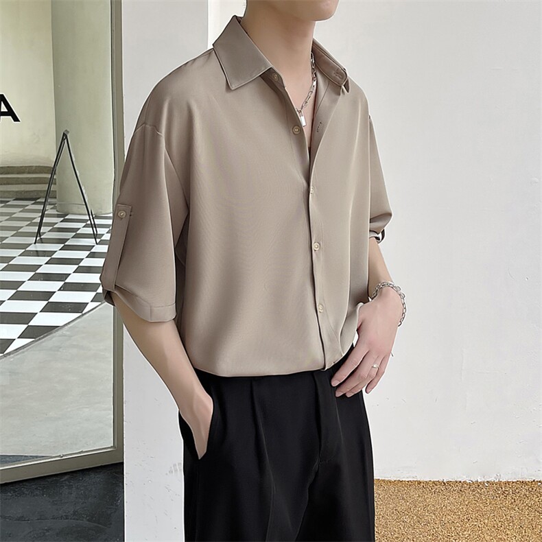 轻熟风直播垂感冰丝衬衫五分袖薄款抖音衬衣CY13/P50控78图片