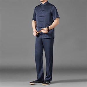 中老年男棉麻短袖中式唐装男风夏季亚麻套装MJ7225-P105图片