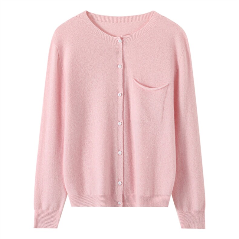2025秋冬保暖舒适简约百搭纽扣开衫，女装羊绒衫，美够羊绒