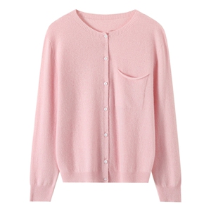 2025秋冬保暖舒适简约百搭纽扣开衫，女装羊绒衫，美够羊绒