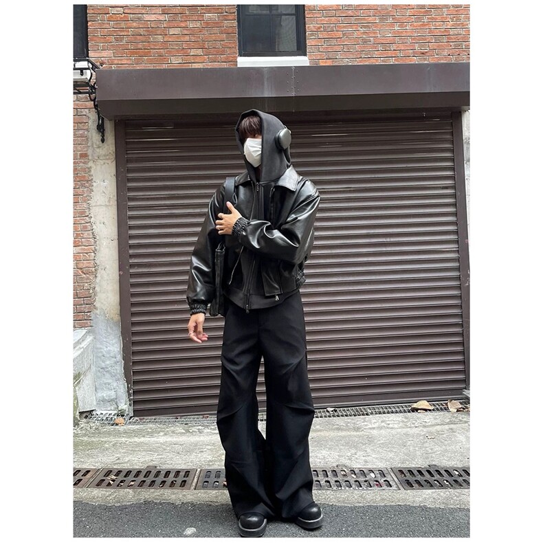特78-FC18现货美式高街机车短款皮夹克男女秋装痞帅皮衣外套,男装皮衣,星座618B-1