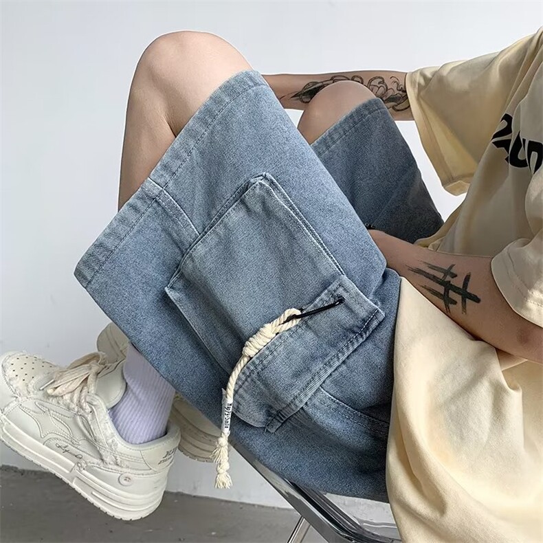 美式工装牛仔短裤男夏季薄款牛仔裤D5002P38，男装牛仔裤，星座1116-2