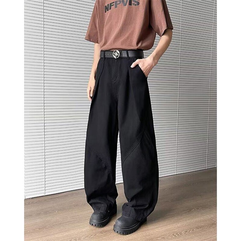 YR0139-P48美式复古米白色工装裤男高级感痞帅新款宽松休闲裤子,男装休闲裤,电商C233