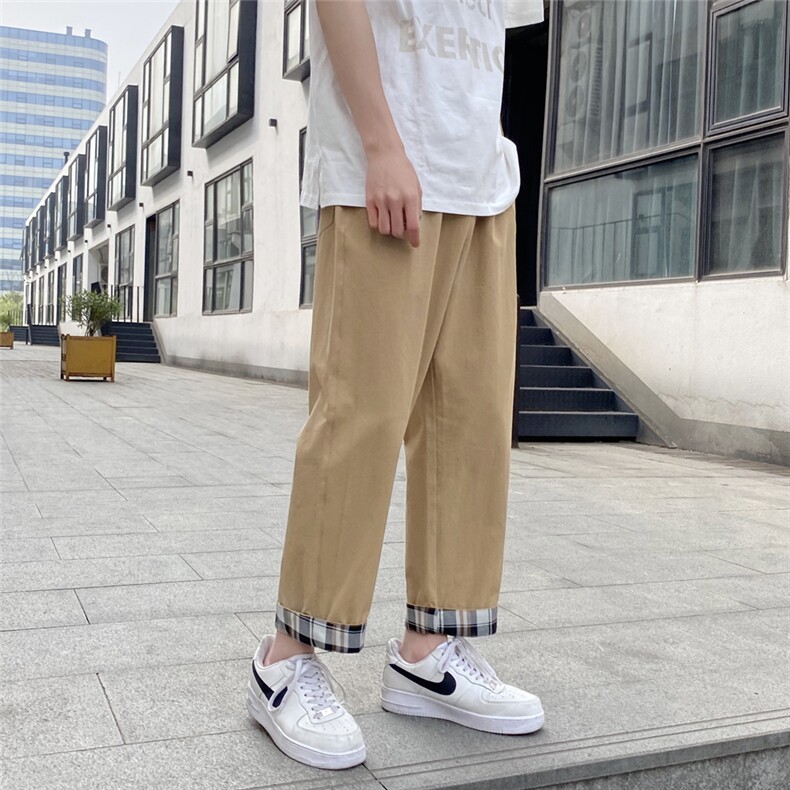 2023夏新款宽松直筒清凉裤脚条纹休闲裤男k615-特批35,男装休闲裤,星座718-1