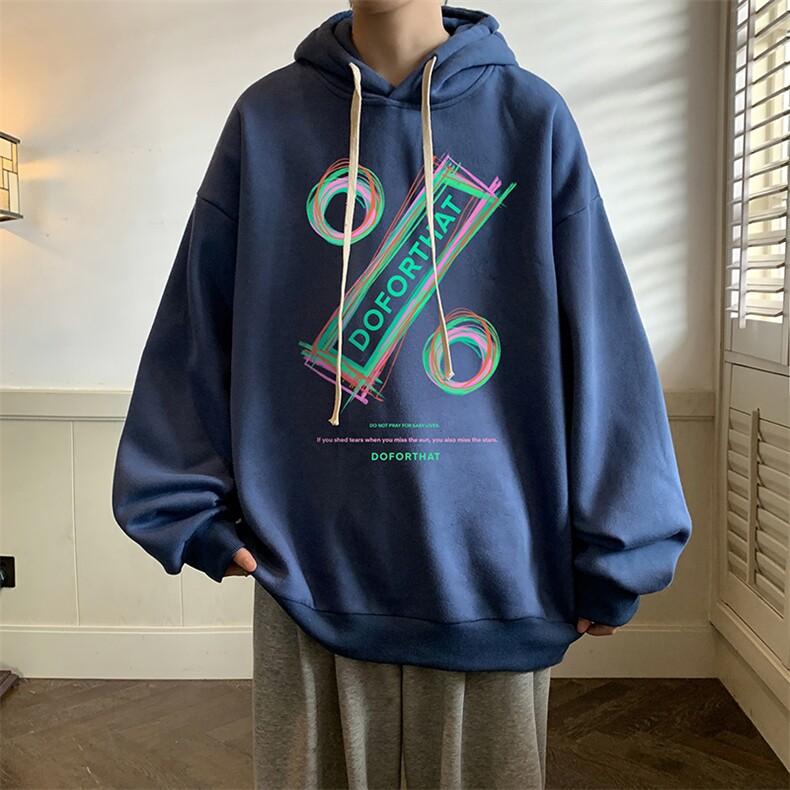 纯棉连帽卫衣男大码运动帽衫宽松薄WY2171-P35加绒款-P40,男装卫衣,电商A040