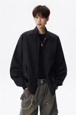美式复古棒球服外套男春秋季潮牌拉链立领夹克宽松上衣服JK005，男装夹克，电商B312
