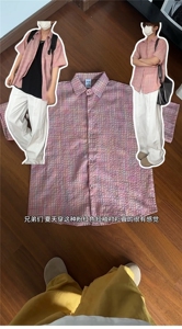 现货 CS21-特P32 夏季薄款男女宽松格子短袖衬衫半袖寸衣外套图片