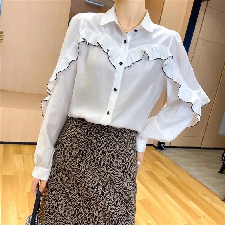 胸前绣花气质款衬衫，女装衬衫，名门秀