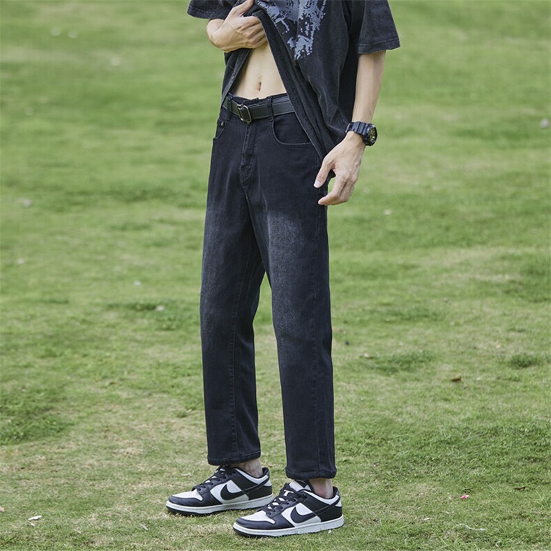 9分裤水洗宽松阔腿牛仔裤夏季新款男士潮流直筒裤子YZ87九分-P50,男装牛仔裤,星座509