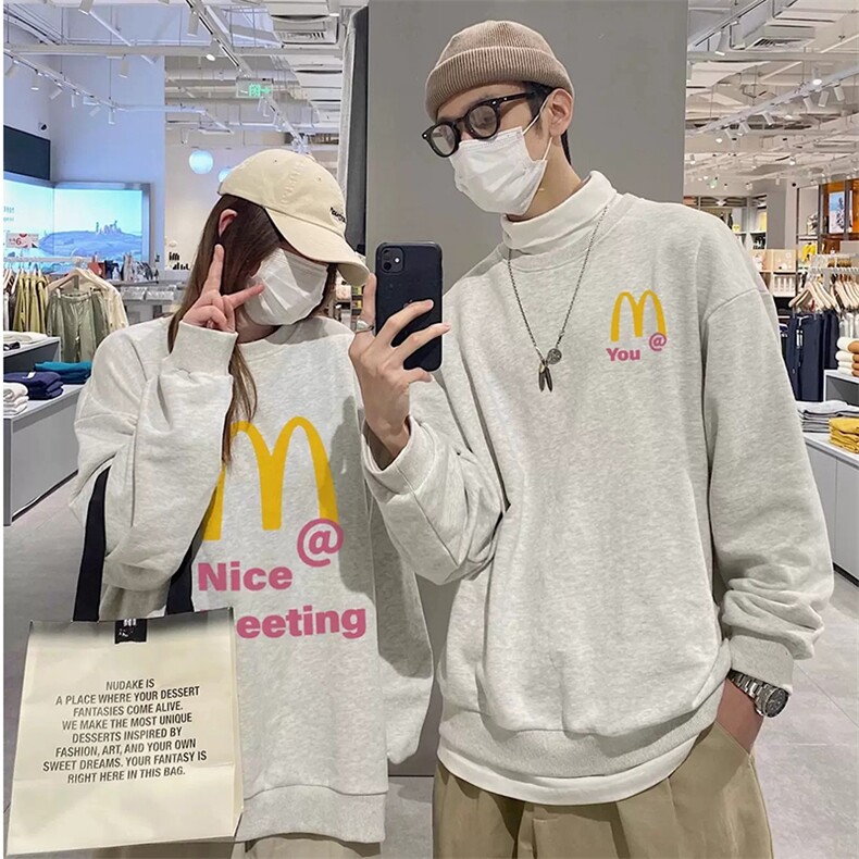 中性M麦当劳长袖圆领卫衣B318B-BB10-P45，男装卫衣，电商B318B