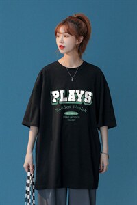 中性风  夏季新款小领口圆领短袖t字母印花T1090  P25--控38图片