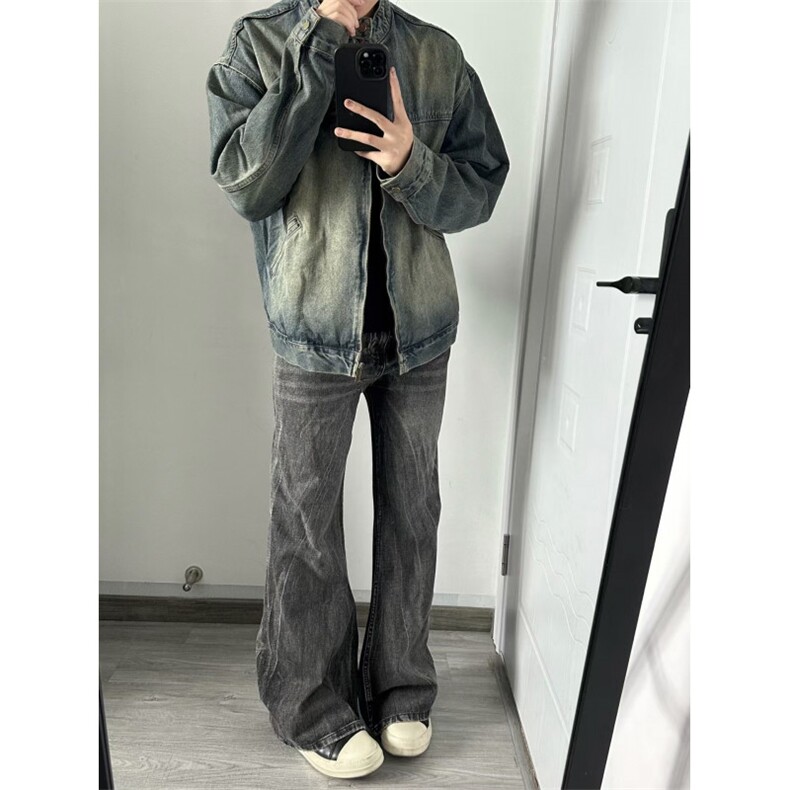 【有货】美式复古水洗做旧牛仔外套男春秋款工装夹克JK05WW-特P68图片