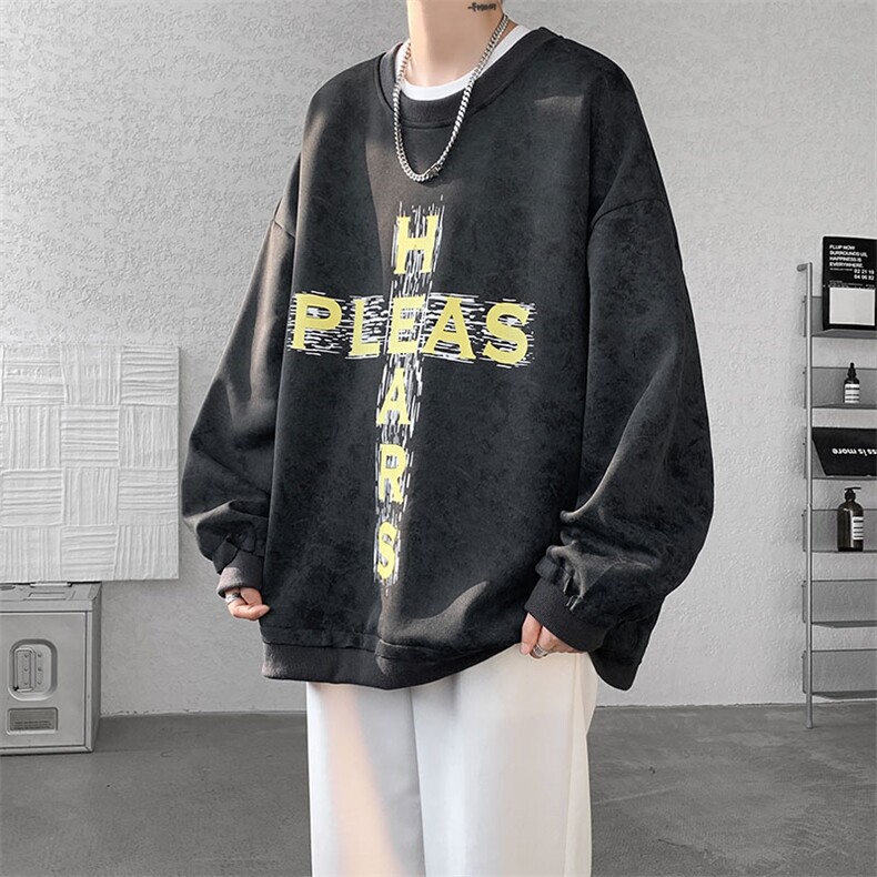 现货WY10082-特P45控88春季新款扎染高品质百搭大码圆领卫衣,男装卫衣,电商A059