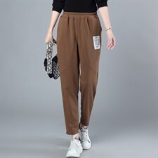 奕阳依阁2021秋冬装时尚加绒长裤休闲百搭，女装休闲裤，奕阳依阁