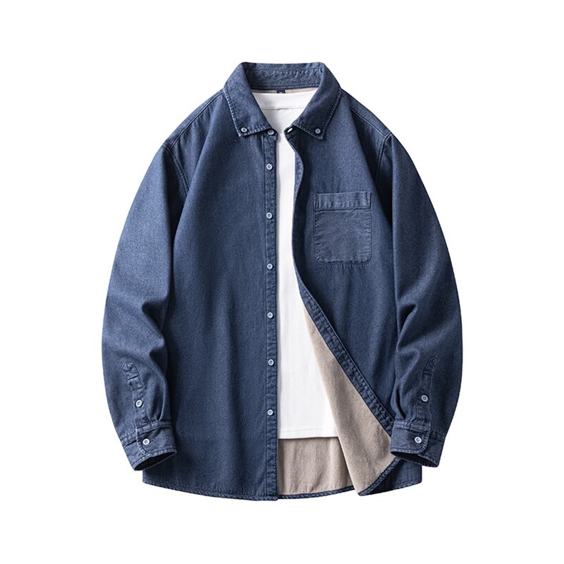 25年春季加绒加厚衬衫长袖大码宽松落肩现货DS-C323-1-JR-N80-P68,男装衬衫,电商C323-1