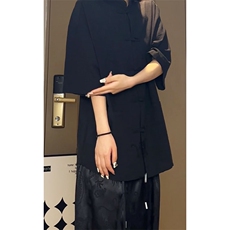 新中式盘扣夏季复古大码休闲男半袖短袖衬衫DC2181-P37【特价】，男装T恤，电商A007