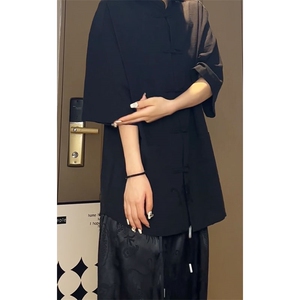新中式盘扣夏季复古大码休闲男半袖短袖衬衫DC2181-P37【特价】图片