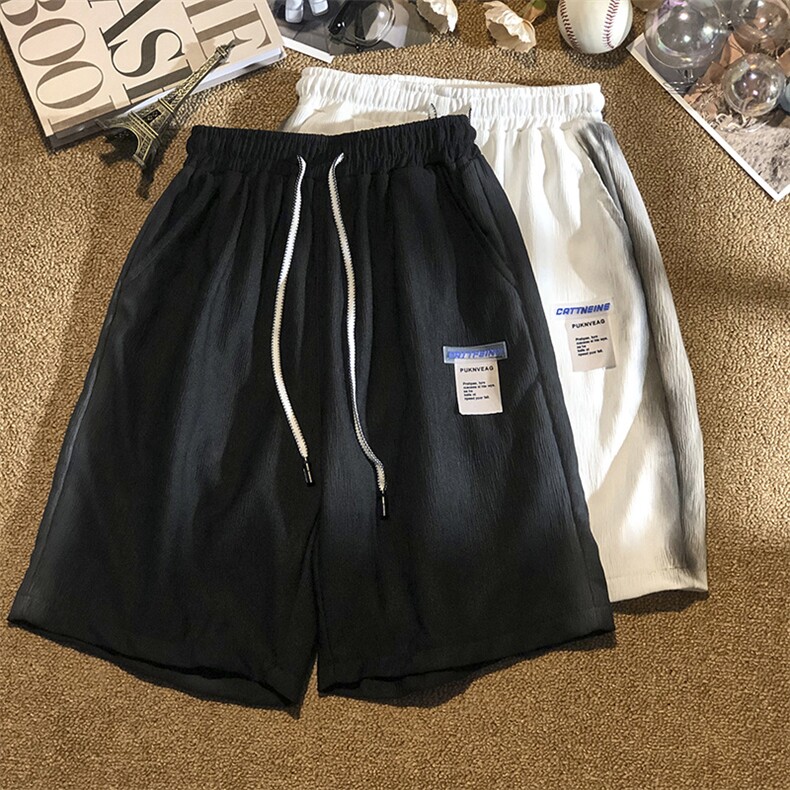 夏季韩版潮流五分裤外穿白色抽绳宽松休闲运动短裤男生K3525-P28,男装休闲裤,星座512-3
