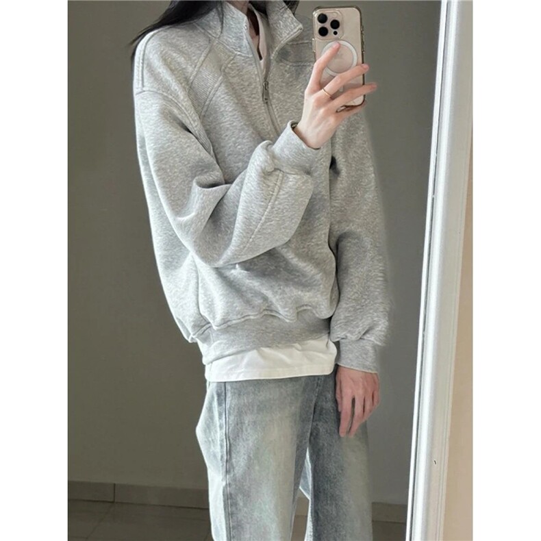 春季美式小众慵懒风套头卫衣男女宽松休闲百搭外套LT11133-P45,女装短外套,星座1008