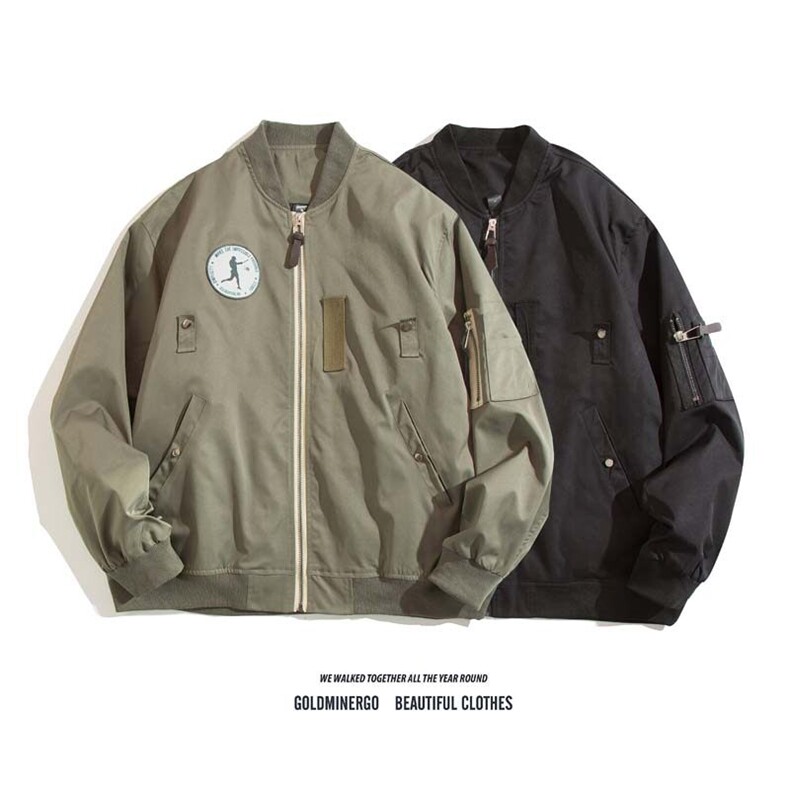 复古贴标棒球服春季休闲宽松情侣夹克外套P88控118-XZ402-2JK6603，男装夹克，星座402-2