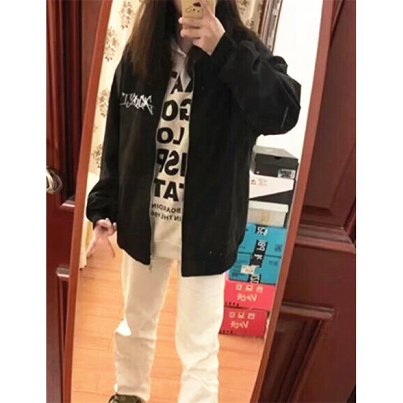 高街刺绣飞行员夹克棒球服男女2025春秋宽松拉链休闲外套JF103,男装夹克,星座1116A（原606A-3）