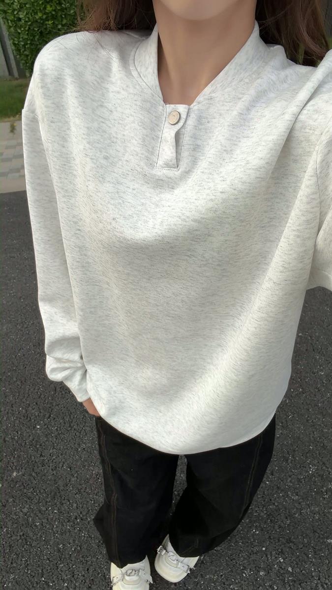 韩系学院风设计cleanfit卫衣简约纯色休闲打底常规P39加绒P49,男装T恤,电商B319