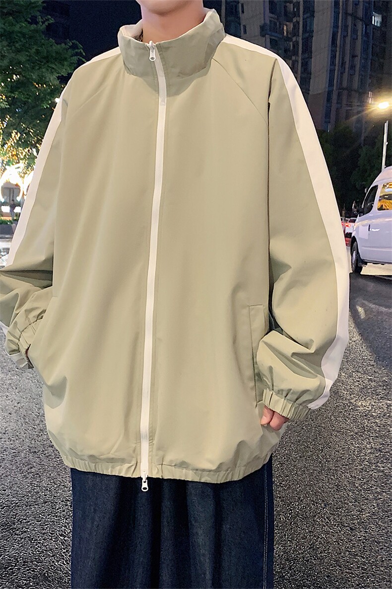 港风双面穿上衣夹克宽松落肩立领冲锋衣外套JK907P70,男装夹克,星座1204-3