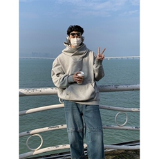美式机能风社恐卫衣高领连帽男女秋冬加厚外套WLT011-P38加绒45，女装短外套，星座1008