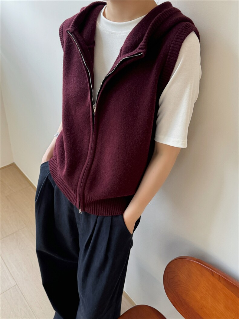 2025秋季新款百搭时尚拉链马甲针织衫，女装针织衫/毛衣，秀阁羊绒