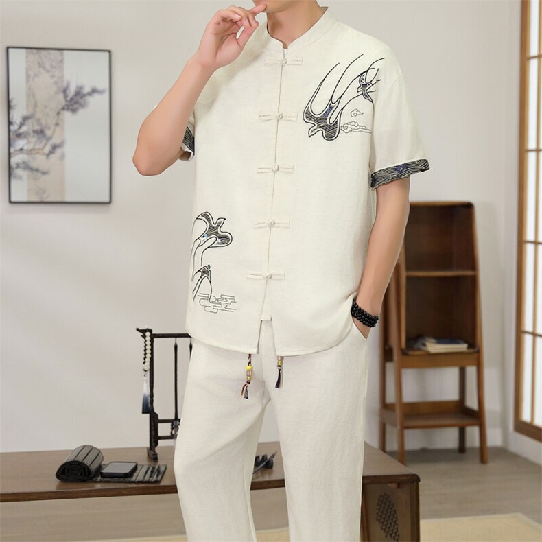 （版权注册仿款必究）夏季新款套装冰丝短袖长裤休闲时尚两件套,男装T恤,星座1206（原A206）